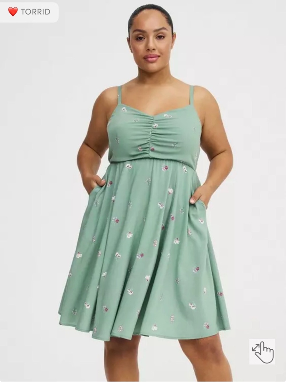 Torrid Mini Challis Skater Dress in Liza Floral Green